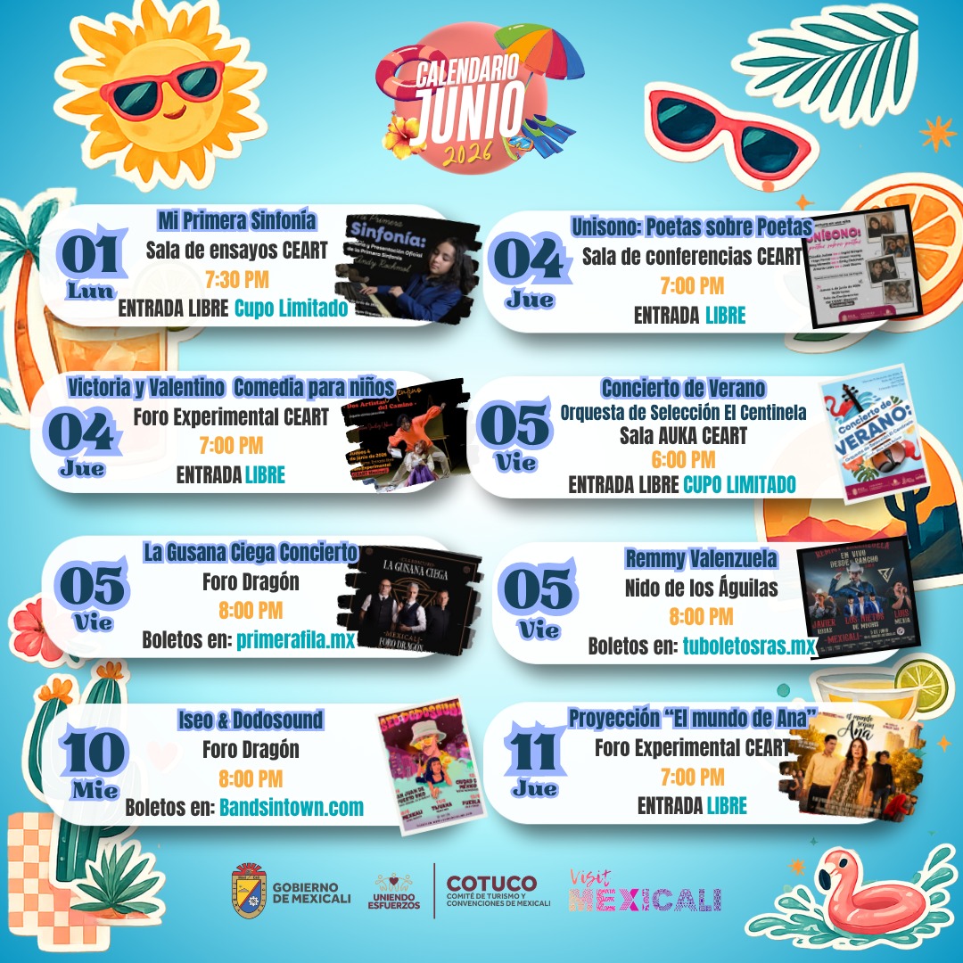 CALENDARIO DE EVENTOS MES DE JUNIO 2026