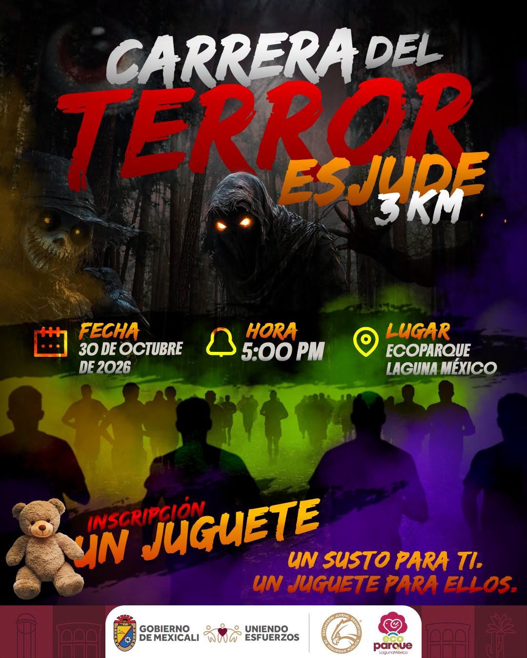 Invita ESJUDE a la "Carrera del Terror 3KM" a beneficio de la niñez mexicalense