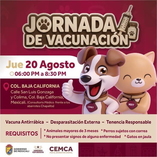 JORNADA DE VACUNACIÓN PARA MASCOTAS