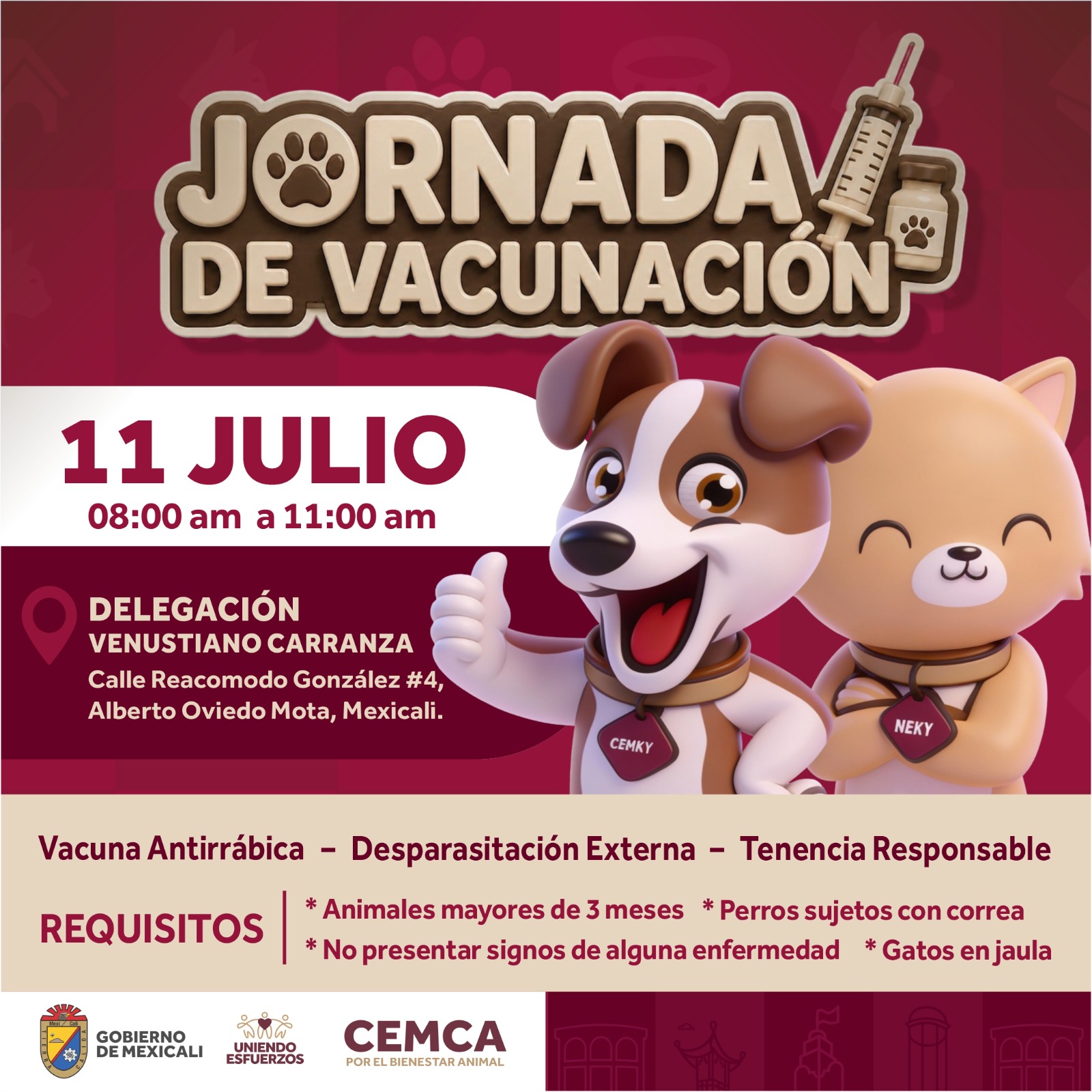 JORNADA DE VACUNACIÓN PARA MASCOTAS