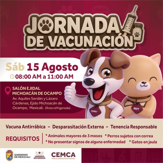 JORNADA DE VACUNACIÓN PARA MASCOTAS