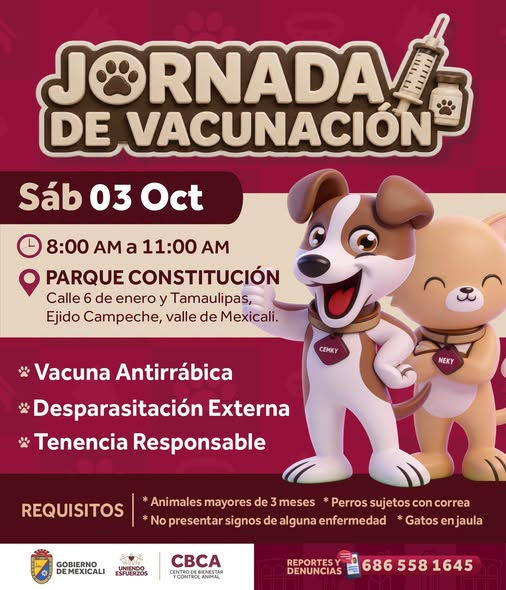 JORNADA DE VACUNACIÓN PARA MASCOTAS