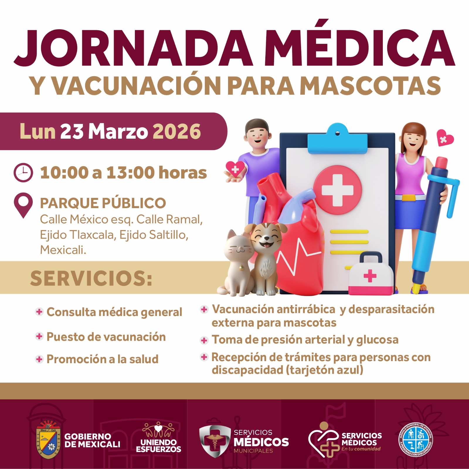 JORNADA MÉDICA Y JORNADA DE VACUNACIÓN PARA MASCOTAS