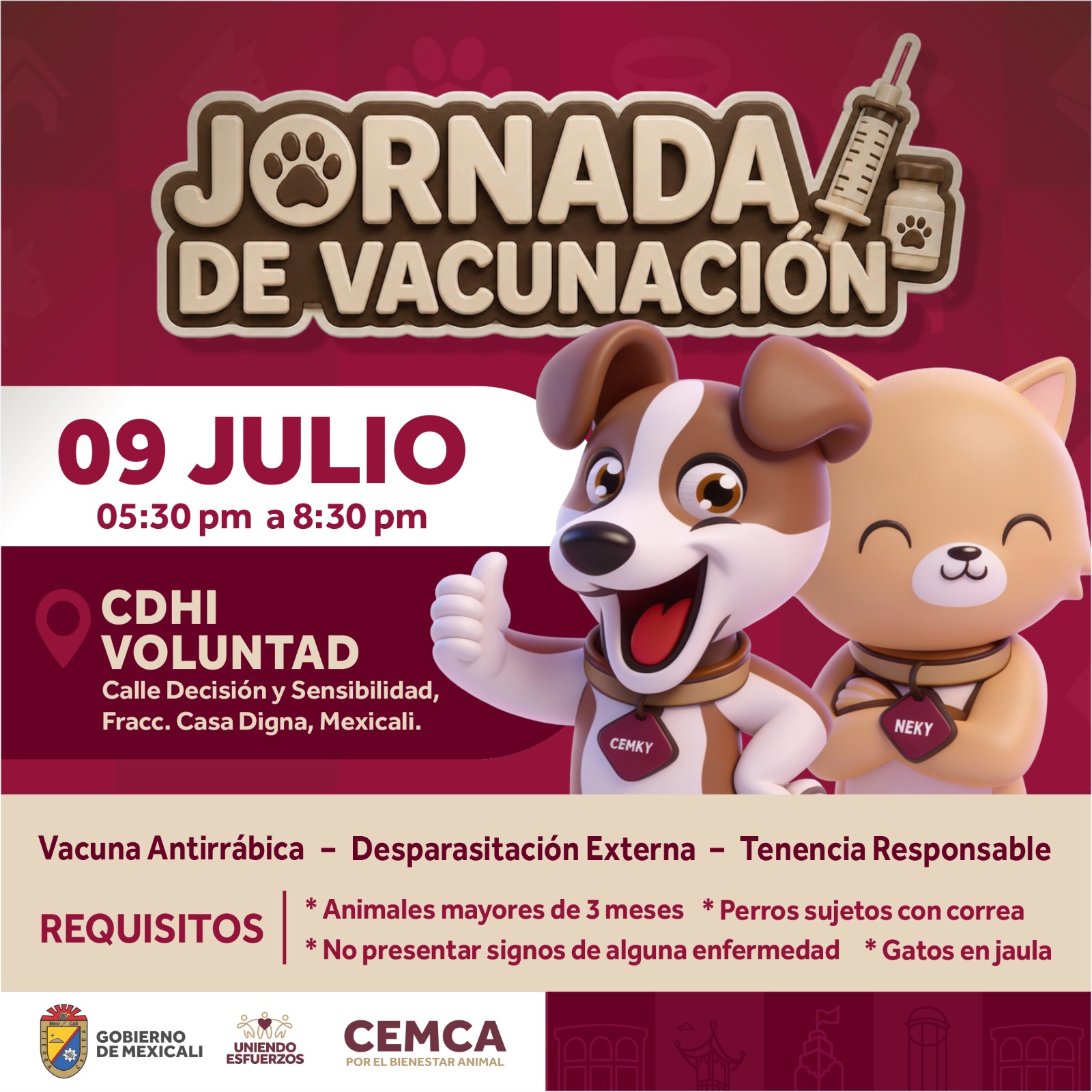 JORNADA DE VACUNACIÓN PARA MASCOTAS