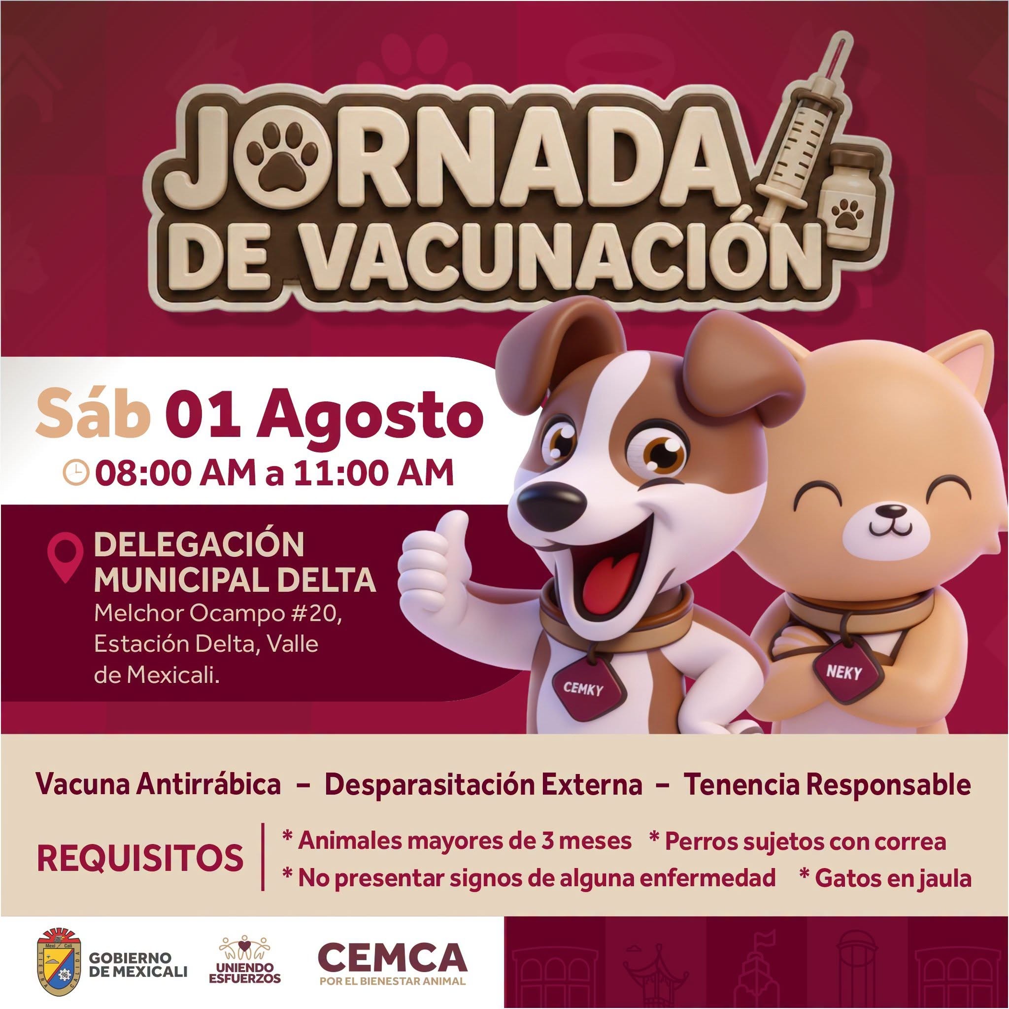 JORNADA DE VACUNACIÓN PARA MASCOTAS