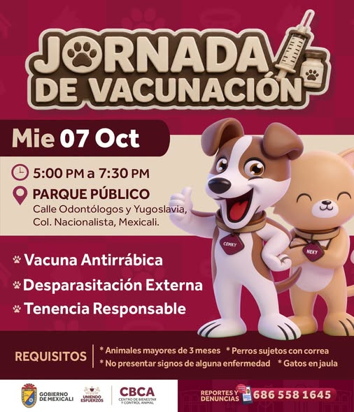 JORNADA DE VACUNACIÓN PARA MASCOTAS