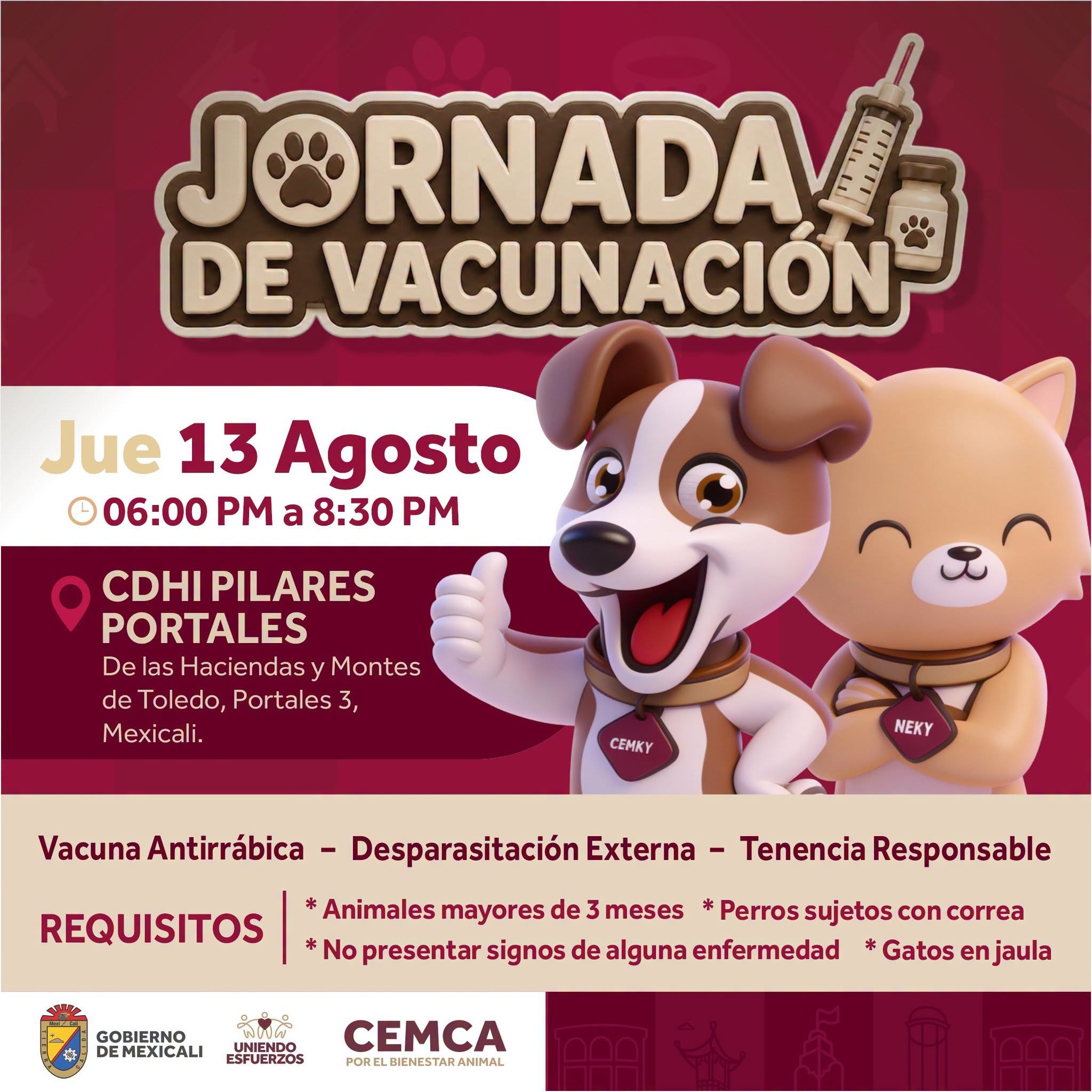 JORNADA DE VACUNACIÓN PARA MASCOTAS
