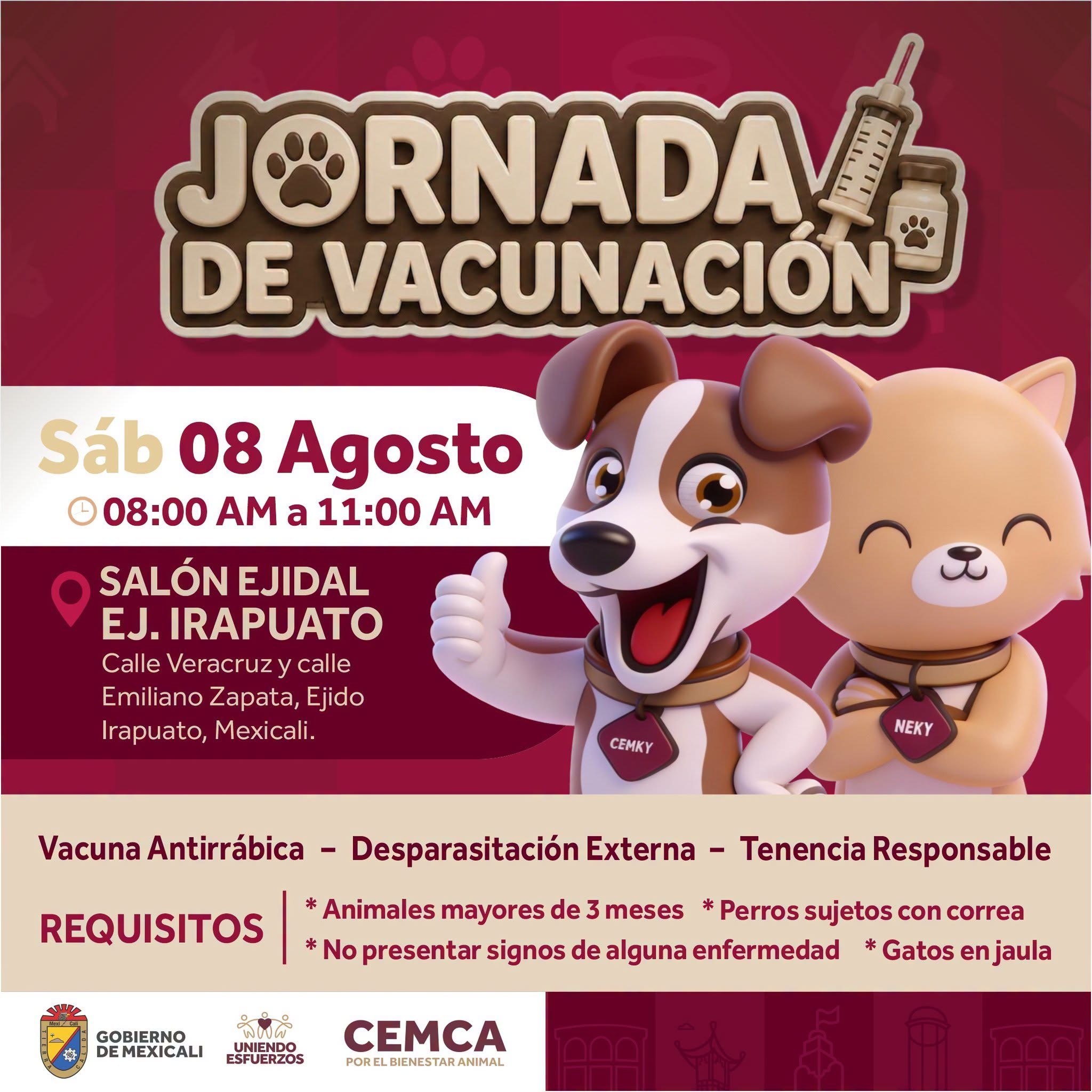 JORNADA DE VACUNACIÓN PARA MASCOTAS