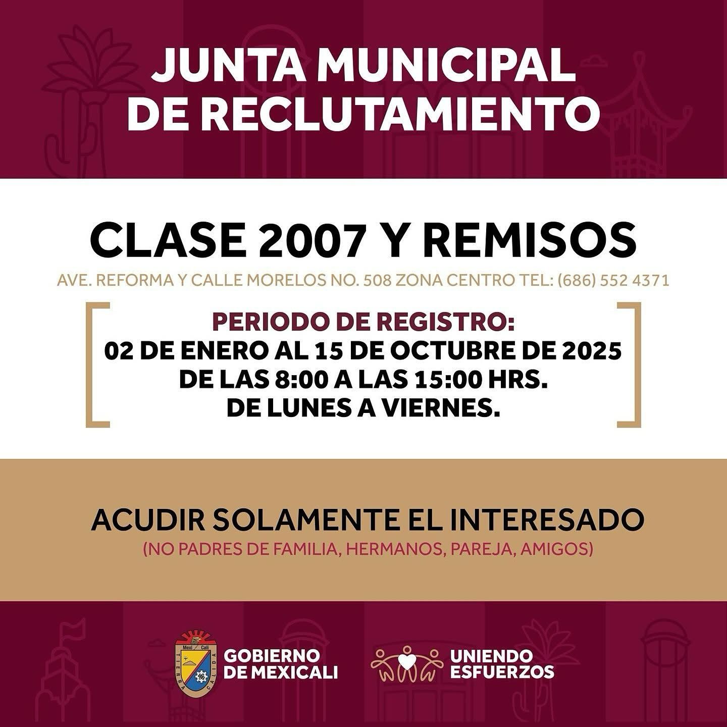 GOBIERNO DE MEXICALI CONTINÚA CON LA CONVOCATORIA DE CARTILLA MILITAR