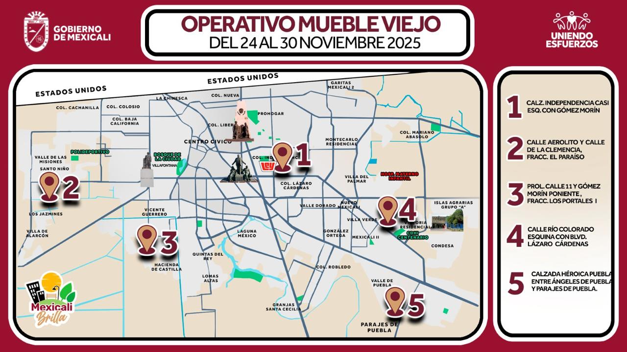MAÑANA LUNES INICIA EL OPERATIVO “MUEBLE VIEJO” DEL GOBIERNO DE MEXICALI