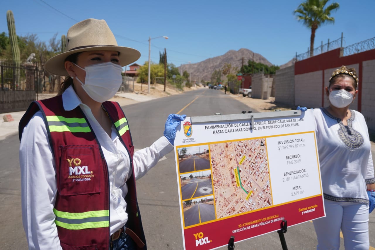 INAUGURA ALCALDESA OBRAS DE PAVIMENTACIÓN EN SAN FELIPE