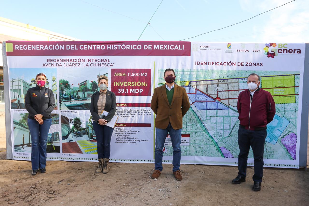 AVANZA LA REGENERACIÓN DEL CENTRO HISTÓRICO DE MEXICALI CON LA MODERNIZACIÓN DE LA AVENIDA JUÁREZ