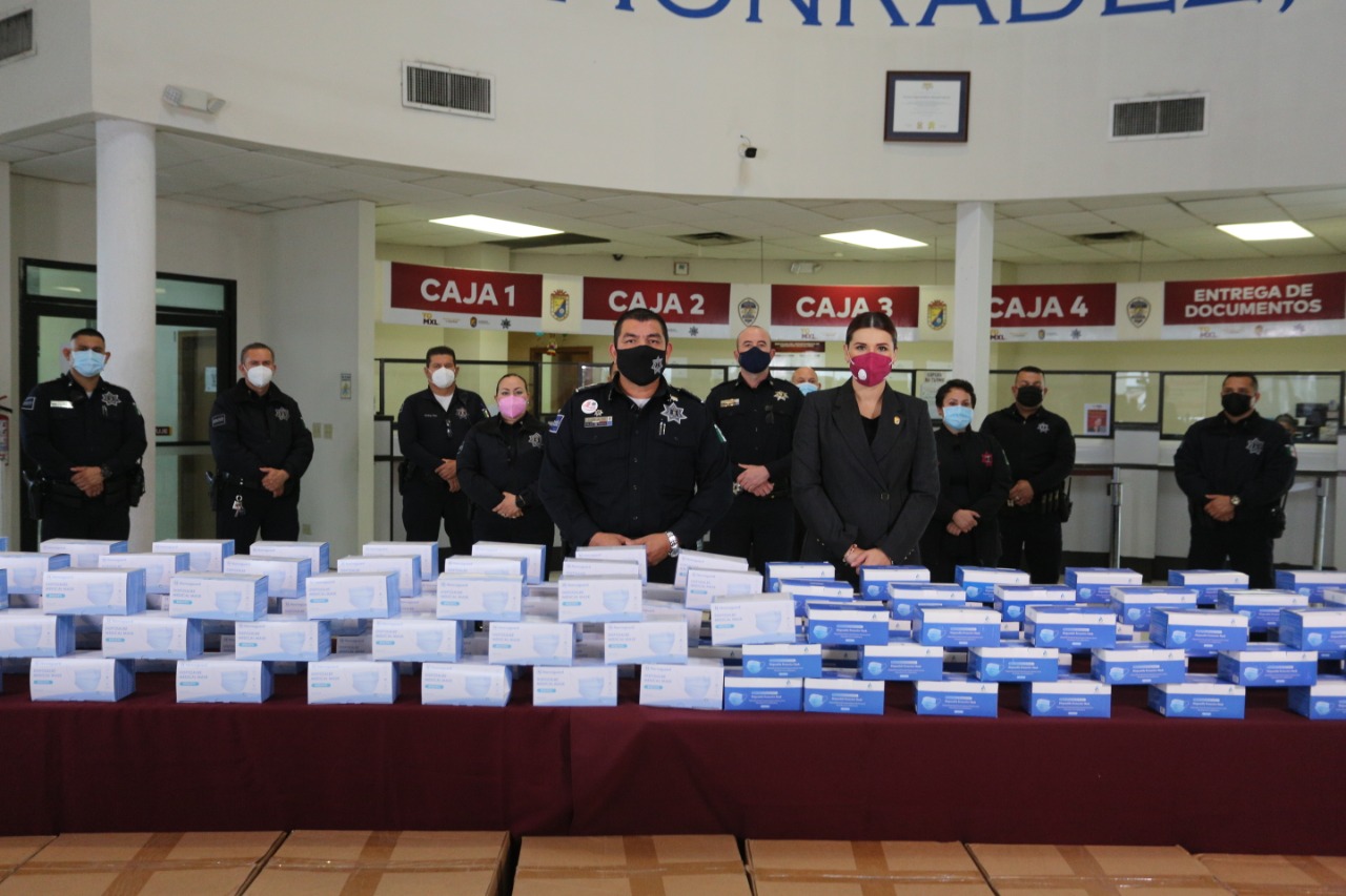ENTREGA ALCALDESA 100 MIL CUBREBOCAS PARA POLICÍAS Y SUS FAMILIAS