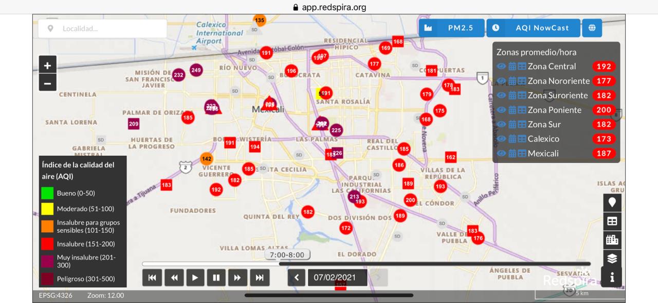 ALERTA A GRUPOS VULNERABLES DEBIDO A LA CALIDAD DEL AIRE EN MEXICALI.